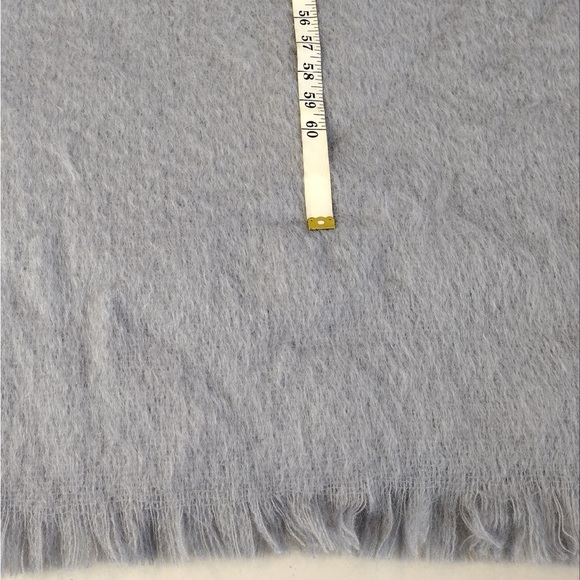 NWT Evangeline Linens Grey Mohair Pure New Wool Gray Throw Blanket - Picture 13 of 13